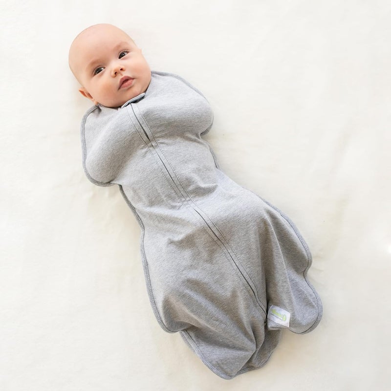 Woombie Original Swaddle in Heathered Grey for Newborns (0-3 Months) - Image 2